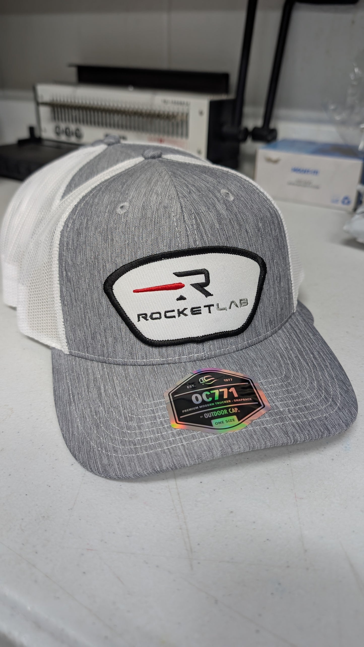 RocketLab Snapback Gray with White Mesh
